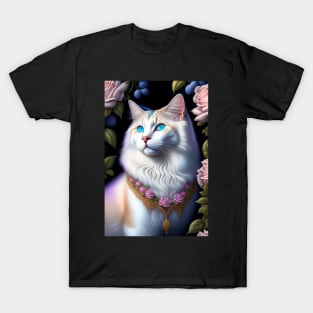 Glowing Ragdoll Cat Rosey Portrait T-Shirt